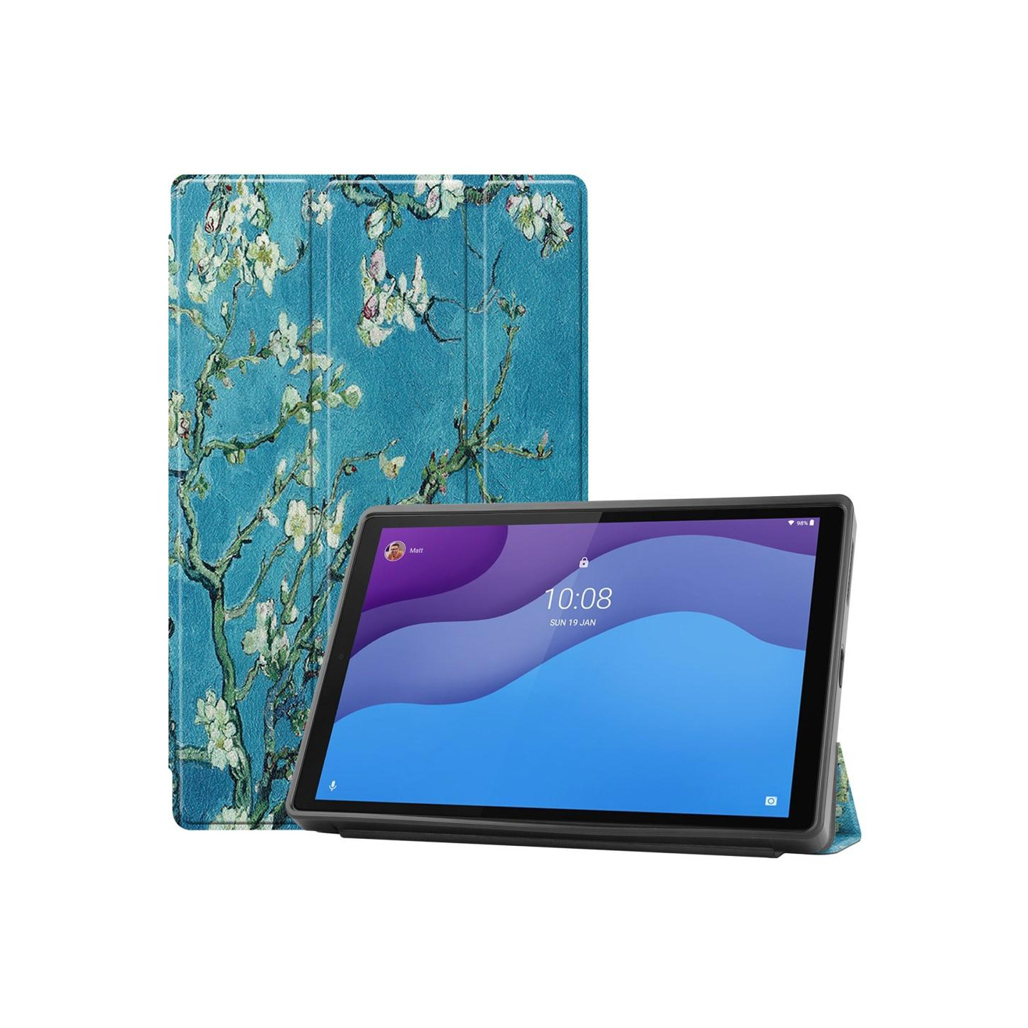 Tri - fold Stand Case for Lenovo Tab M10 HD Gen 2 - Peach Blossom