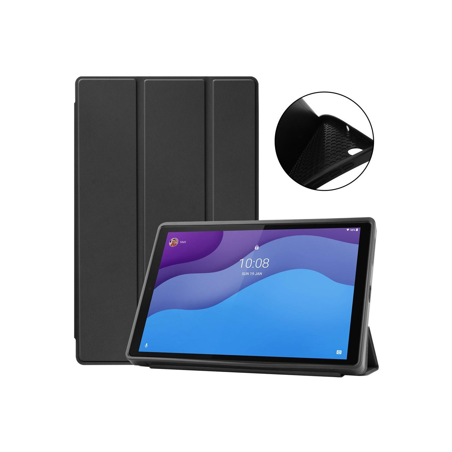 Tri - fold Veske til Lenovo Tab M10 HD Gen 2 - Svart