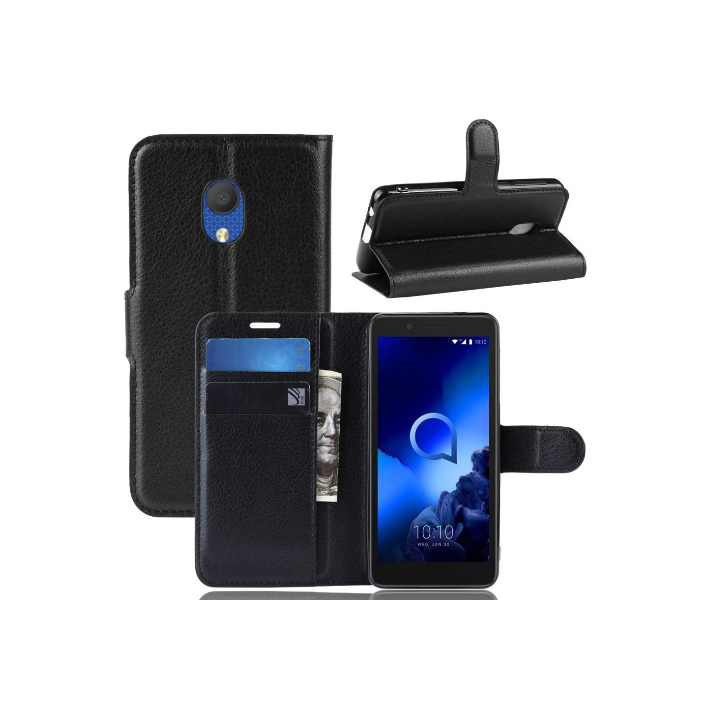 Alcatel 1C (2019) Lommebok - deksel/ - deksel - Svart