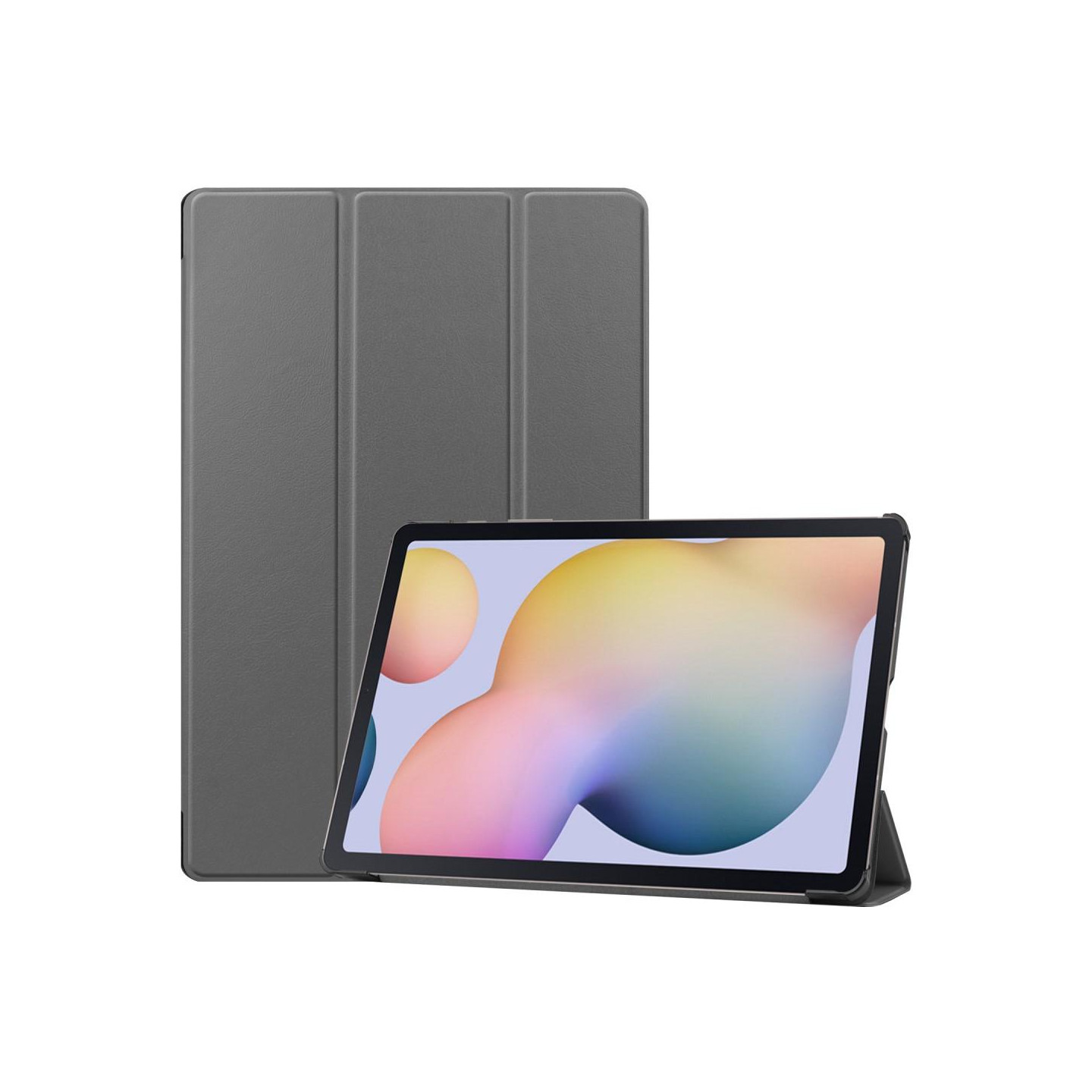 Tri - fold Stand Smart Suojakuori - Samsung Galaxy Tab S7 Plus / S8 Plus - Harmaa