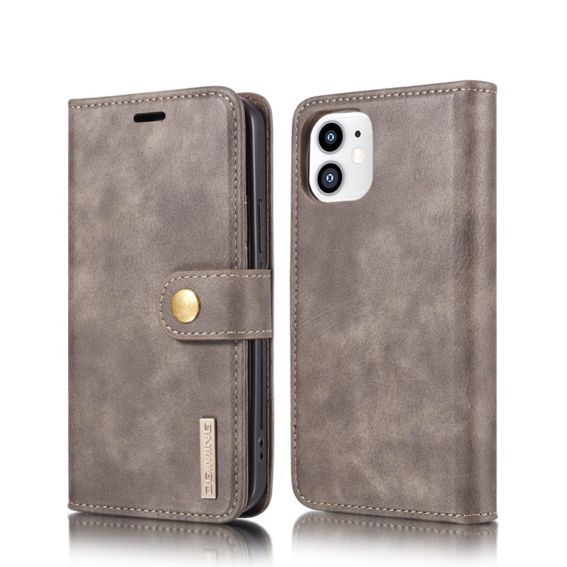 DG.MING For iPhone 12 Mini Stylish Wallet Case - Gray
