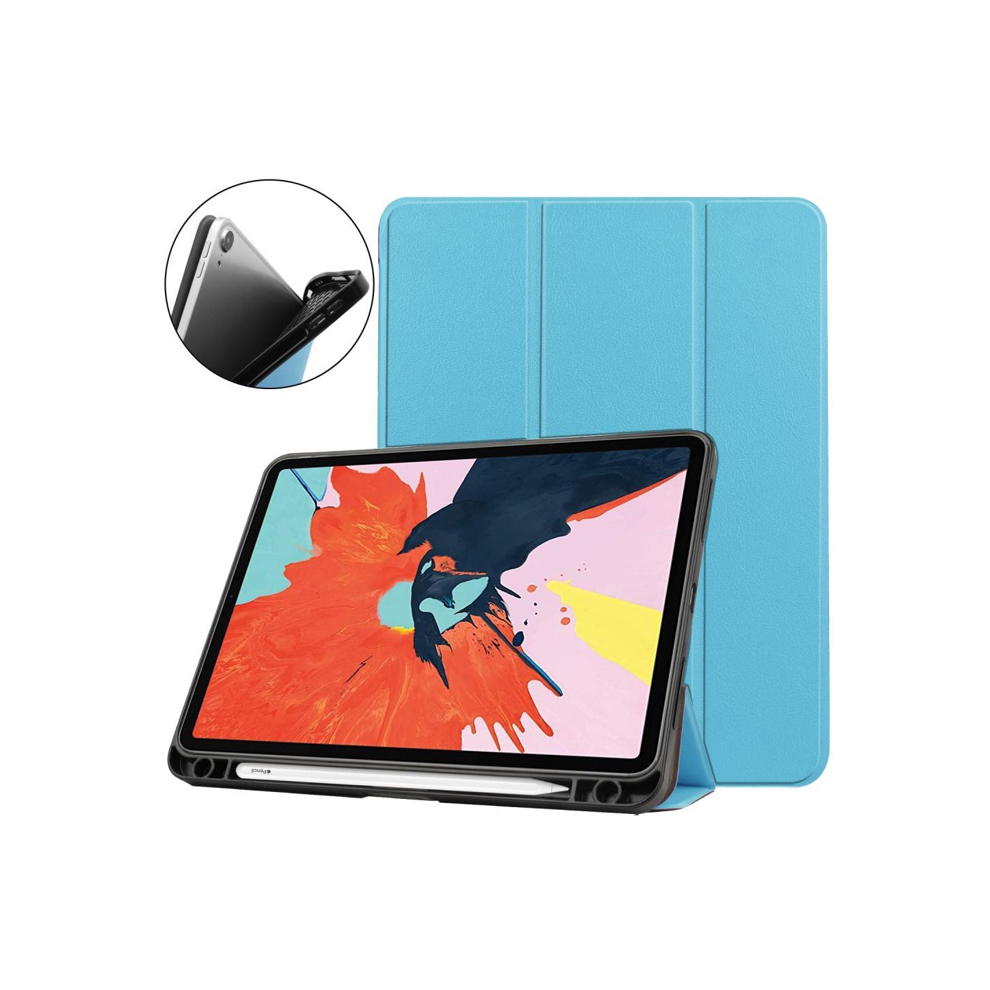 Apple iPad Air (2020) (2022) Trifoldet stativ - tabletetui - lyseblå