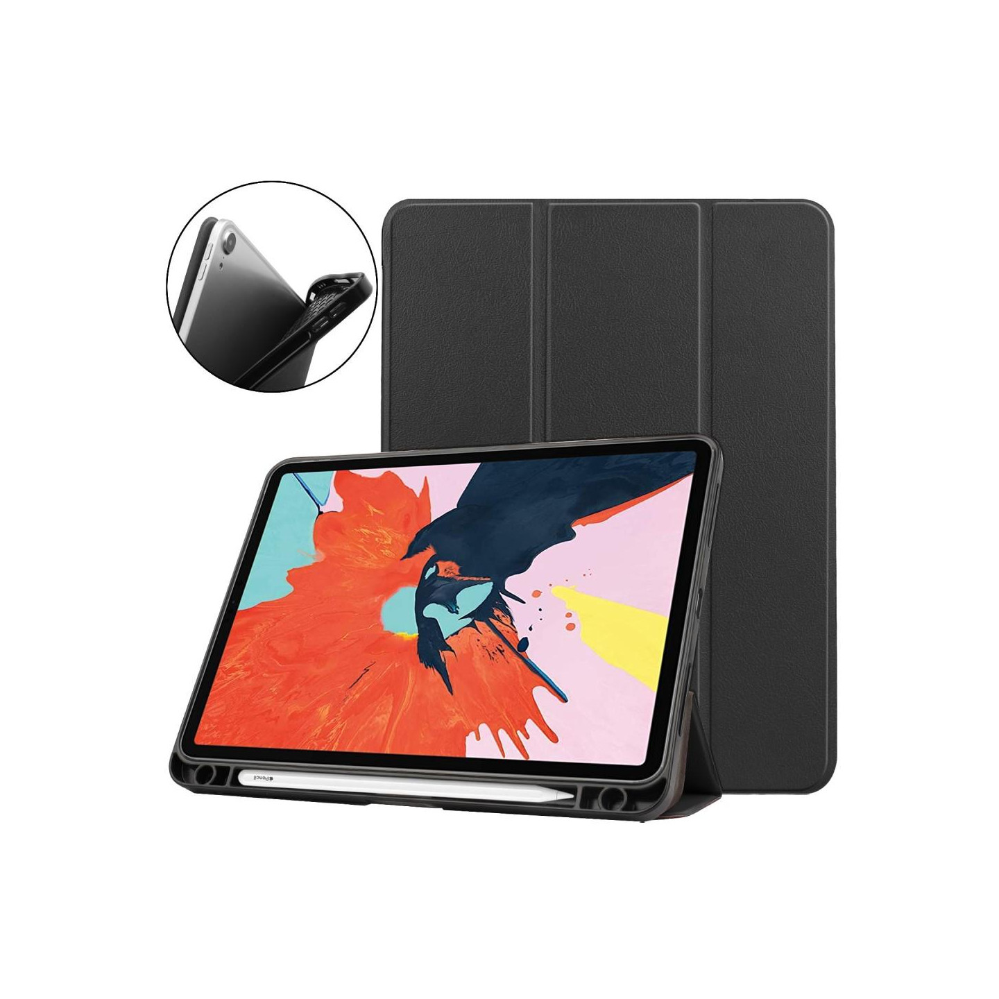 Apple iPad Air (2020) (2022) Tri - fold Stand Tablet Case - Black