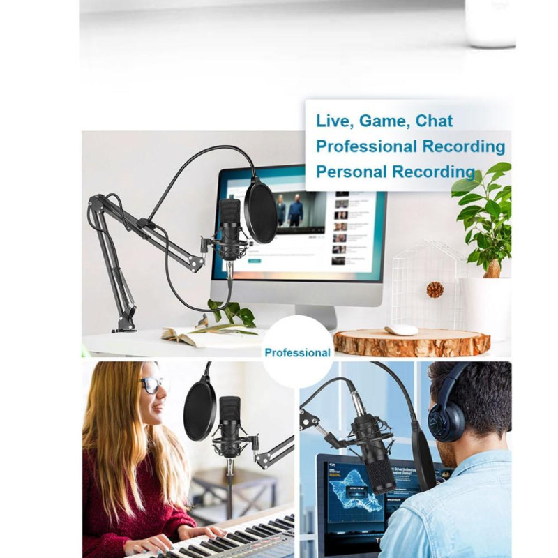 Studio Live Streaming Broadcasting Optagelse Mikrofonstativ