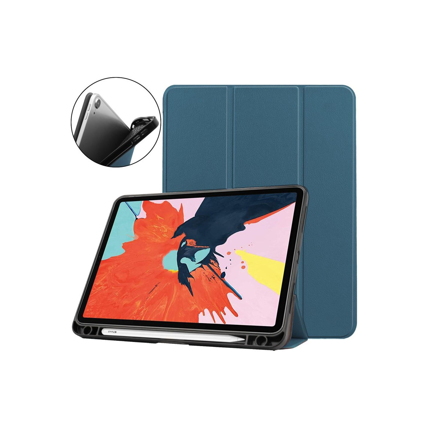 Apple iPad Air (2020) (2022) Slim Fit Trifoldbart deksel - Grønn