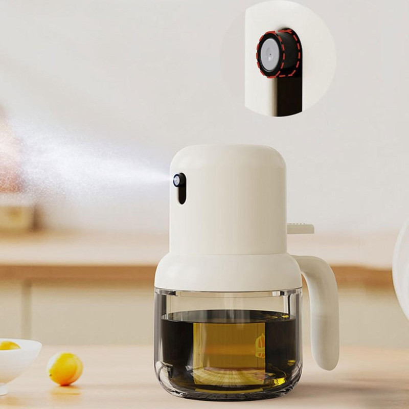 180ml Kitchen Barbecue Glass Oil Bottle Press Type Oil Atomizing Spray Bottle