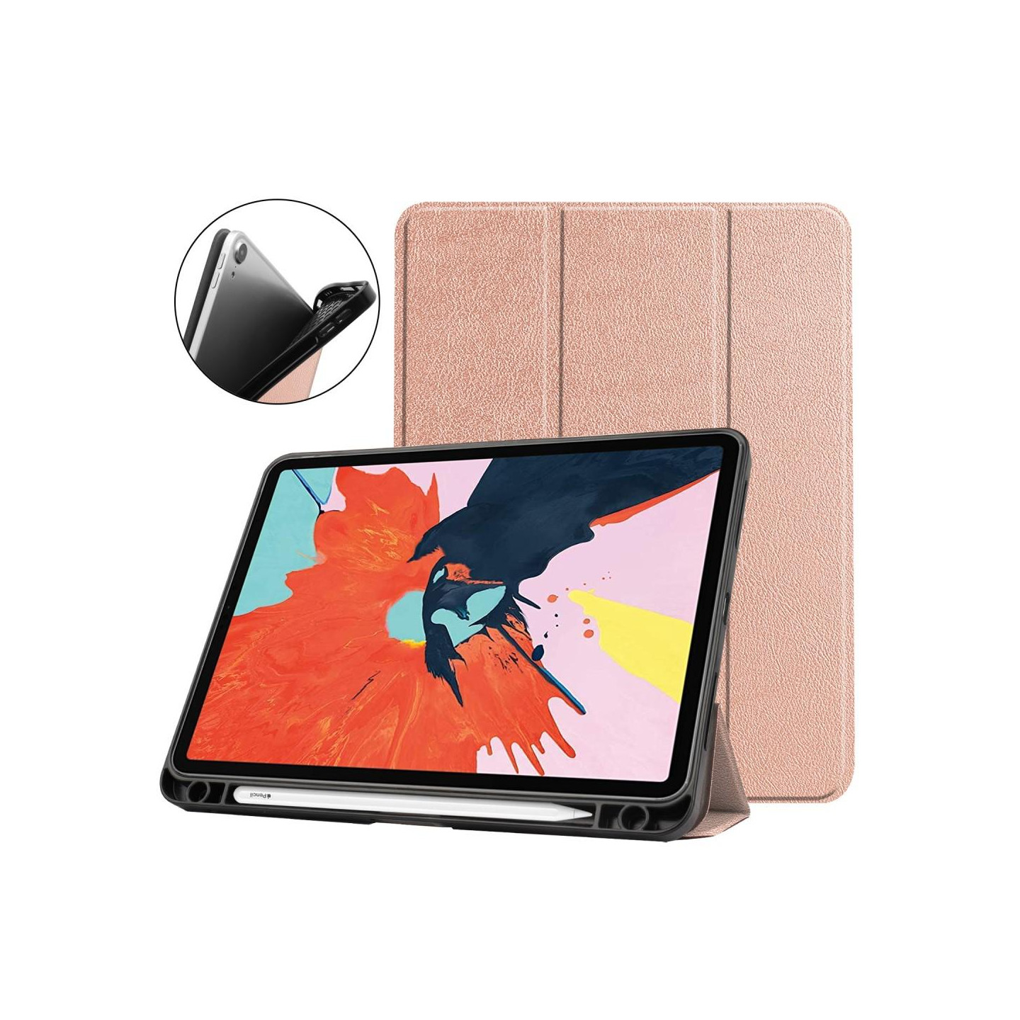 Apple iPad Air (2020) (2022) Slim Fit Trifoldbart deksel - Rosagull