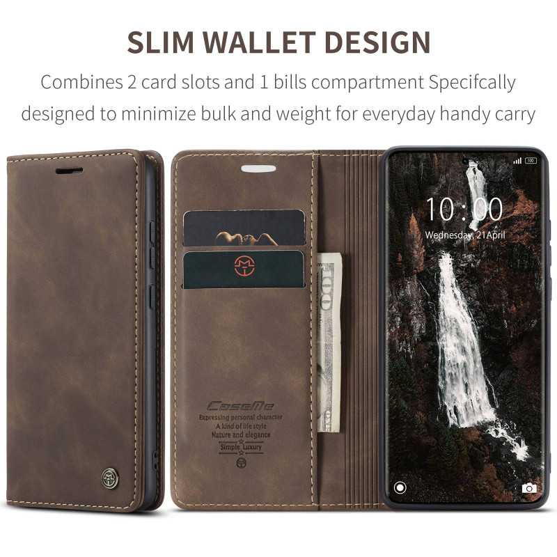 CASEME Retro Wallet Case for Xiaomi Redmi Note 15 / Xiaomi Poco M8 5G - Coffee
