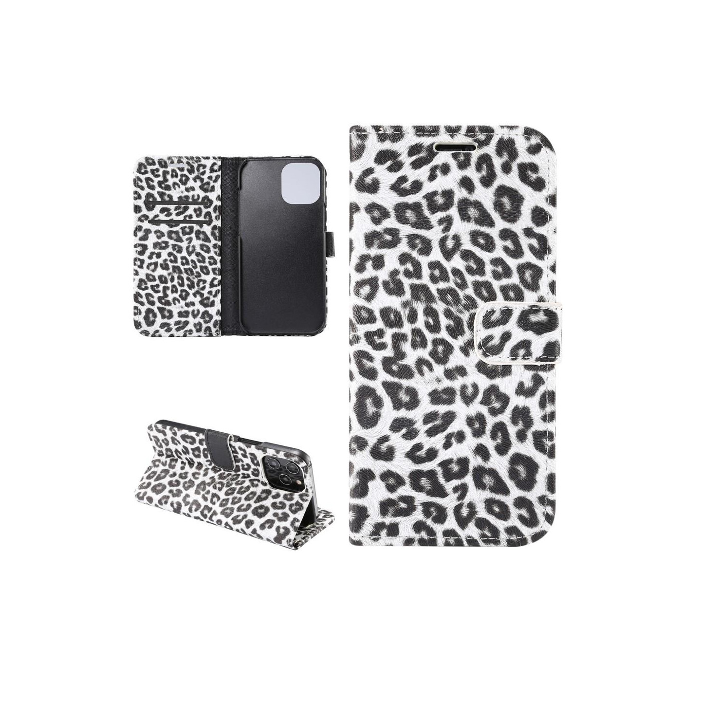 Leopard Pattern Wallet Cover for iPhone 12 / 12 Pro