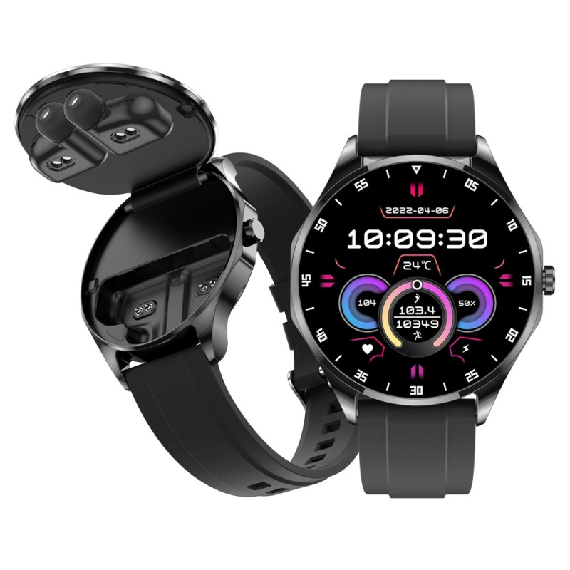 SmartWatch Smartwatch X20 2-in-1 Bluetooth-kuulokkeet, terveydentilan seuranta, 1,43 tuuman näyttö