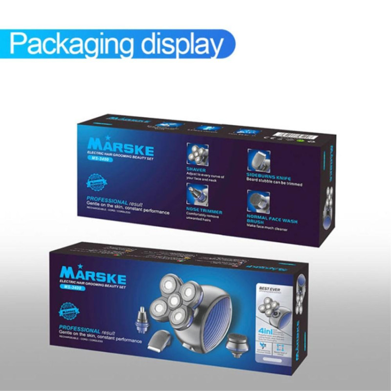 Elektrisk barbermaskine til mænd Bald Head Vandtæt barbermaskine 4 - i - 1