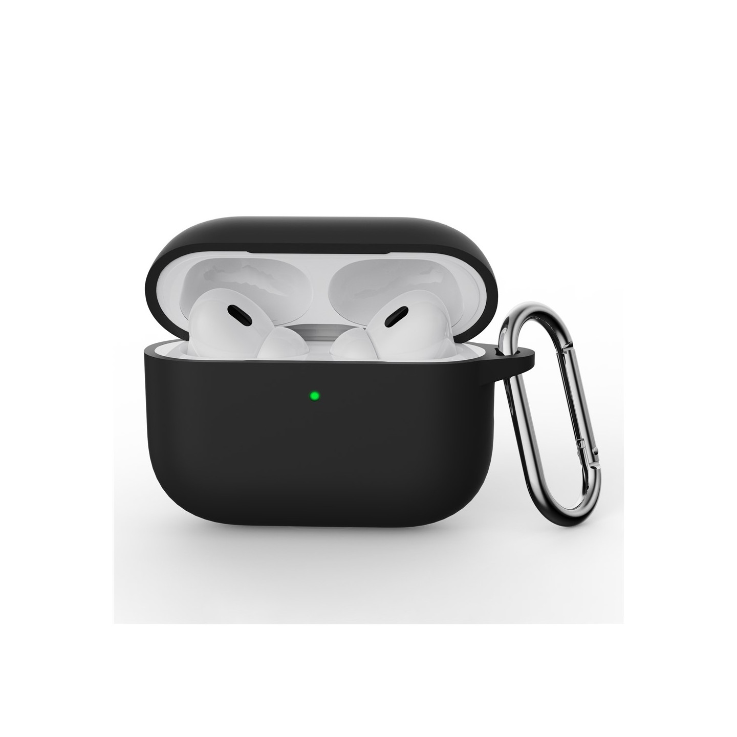 Til AirPods Pro 3 Silikone Etui Integreret Bluetooth Høretelefon Cover med Krog - Sort
