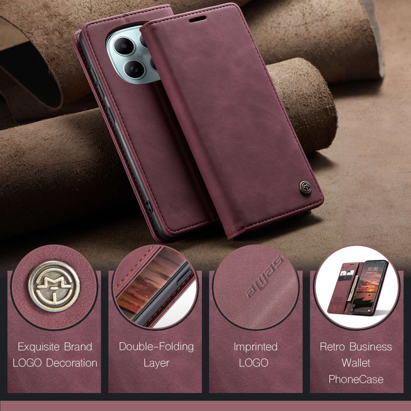 CASEME Retro Wallet Case for Xiaomi Redmi Note 15 / Xiaomi Poco M8 5G