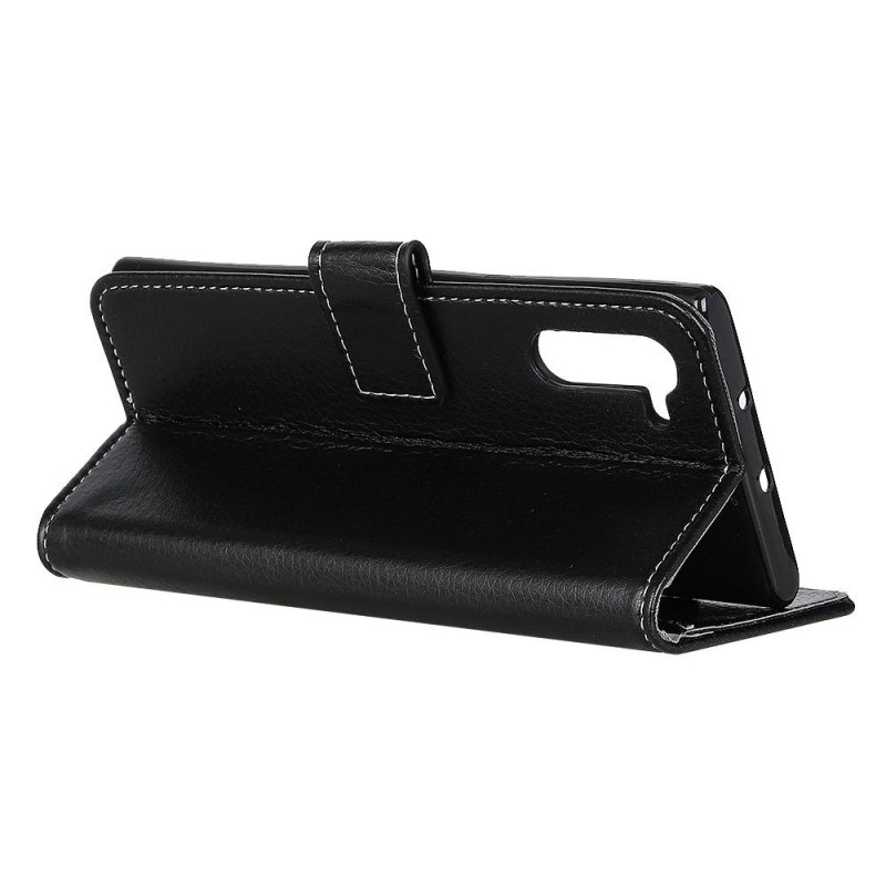 Litchi Skin Mobiltelefon Taske til OnePlus Nord - Sort