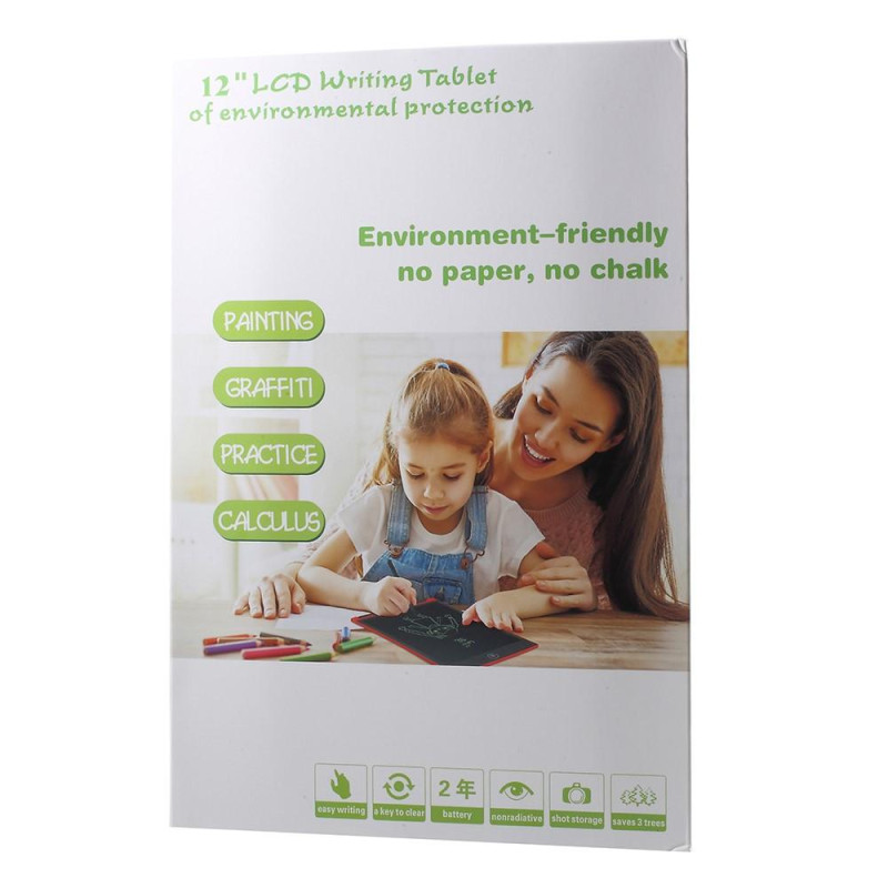 12 tommer LCD Skrivetabletpude Digital Tegnetablet - Sort