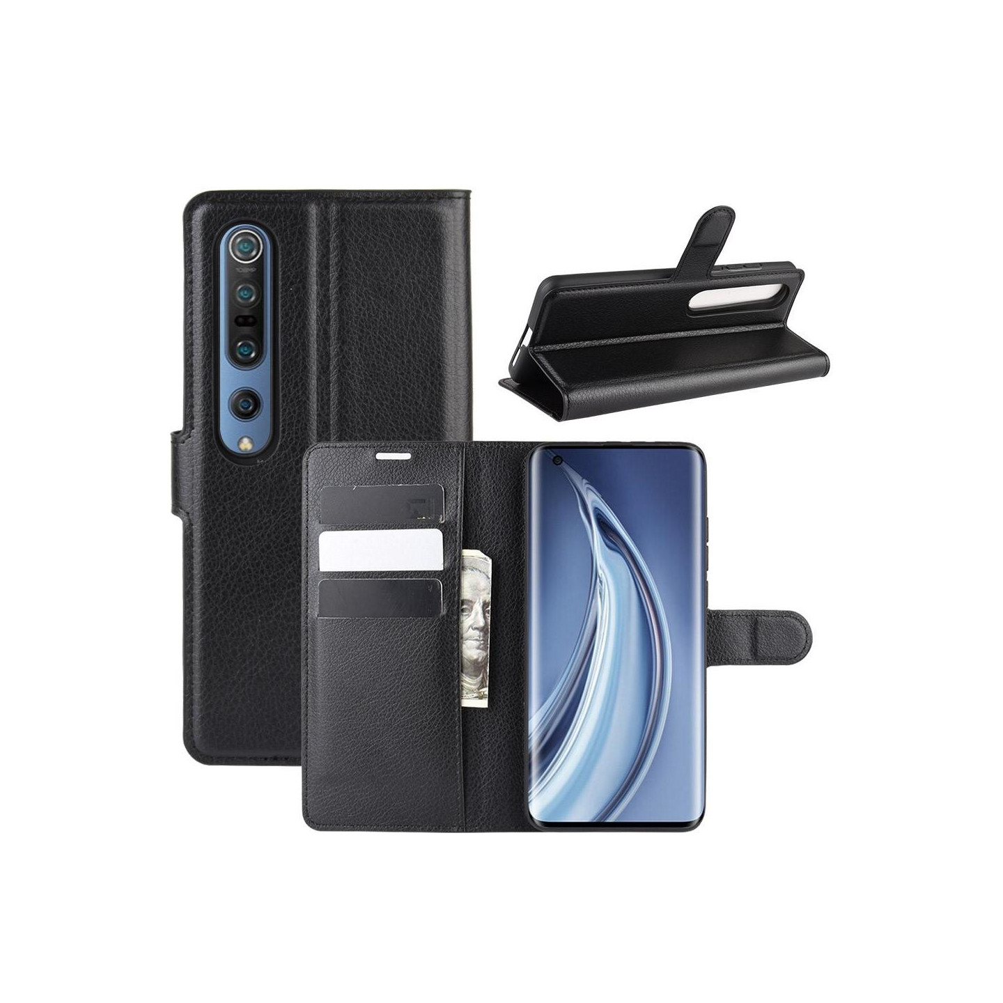 Litchi Wallet Stand Case for Xiaomi Mi 10 / Mi 10 Pro