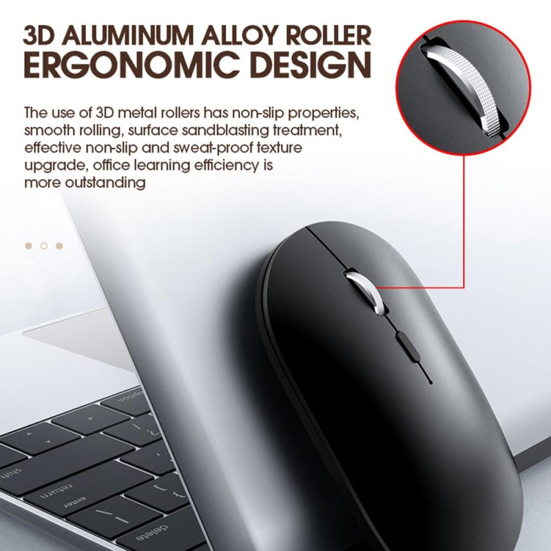 T - WOLF X2 genopladelig 2.4G+Bluetooth trådløs mus til pc