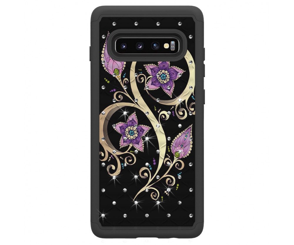 Samsung Galaxy S10+ TPU-Skal Armor Extra Tåligt - Vivid Flower