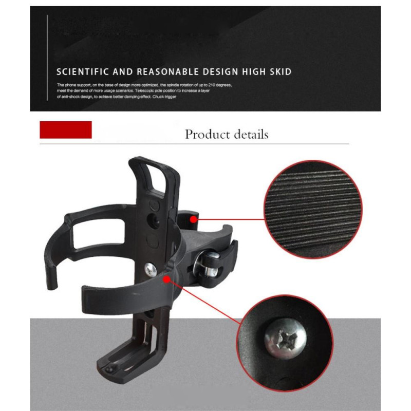 Beslagsholder Flaskeholder til Xiaomi Mijia M365 elektrisk scooter - sort