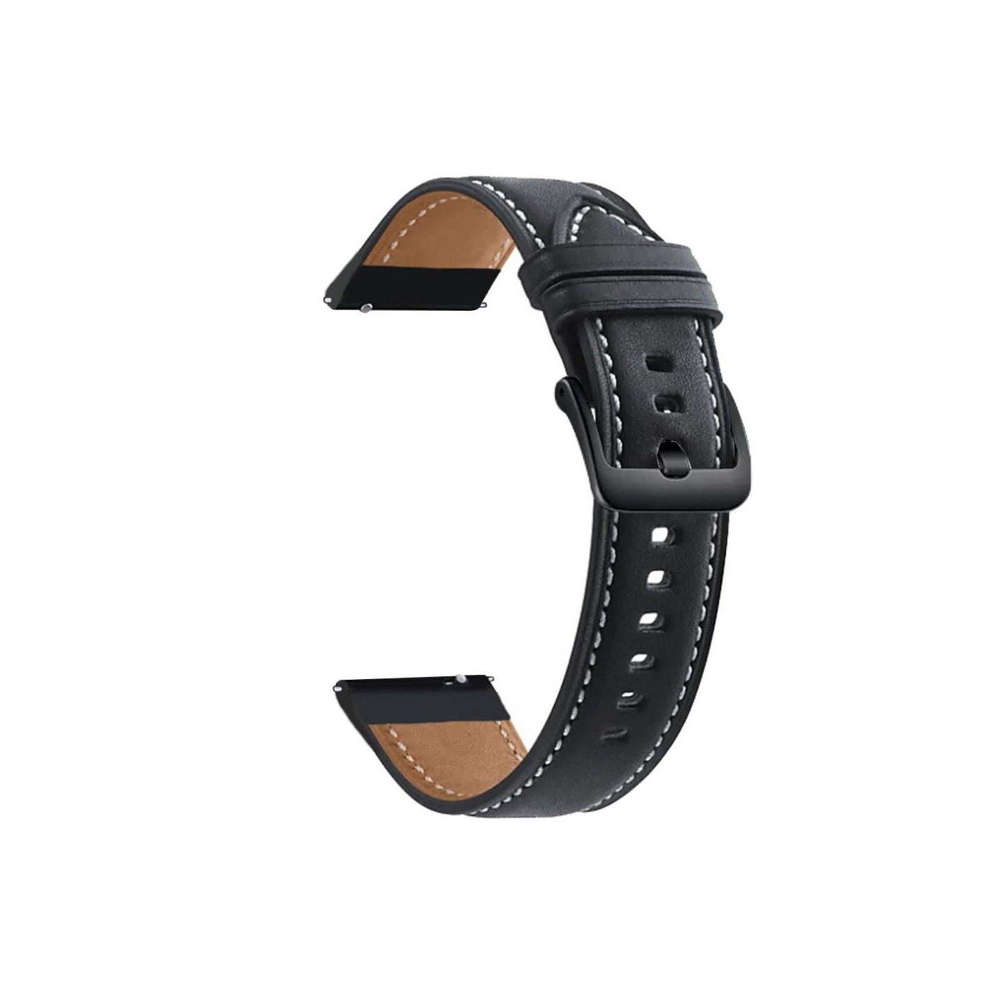 22mm læderur armbåndsrem til Samsung Galaxy Watch3 45mm