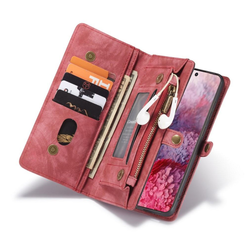 CASEME Samsung Galaxy S20 Ultra Retro Lær Lommebok - deksel - Rød