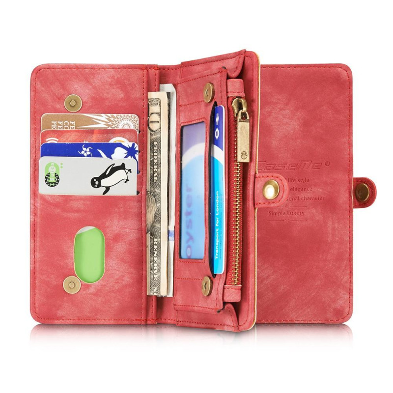 CASEME iPhone 8/7/SE Retro Split Lommebok - cover I Lær - Rød